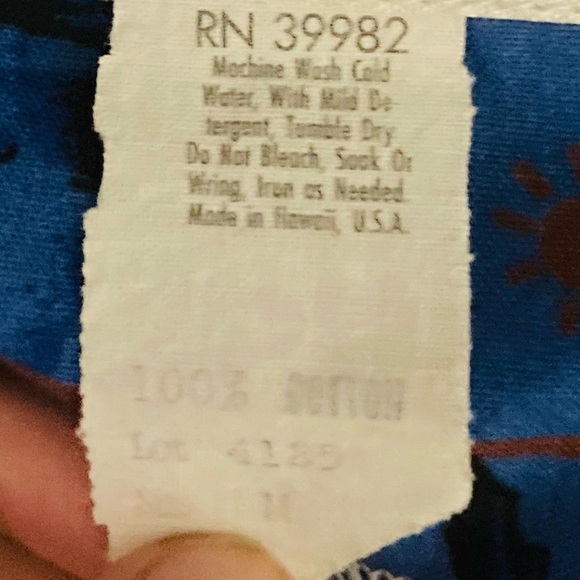 Vintage 90s made in Hawaii 60’s style shift dress classic blue Hawaiian print. M - Picture 5 of 5